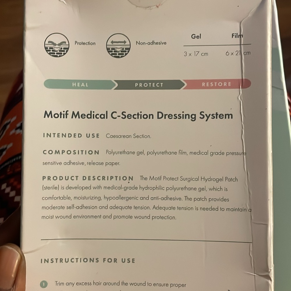 Motif Medical C-Section Dressing System - Picture 7 of 13